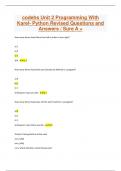 codehs Unit 2 Programming With Karel- Python Revised Questions and Answers &sol; Sure A &plus;