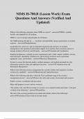 NIMS IS-700&period;B &lpar;Lesson Work&rpar; Exam Questions And Answers &lpar;Verified And Updated&rpar;
