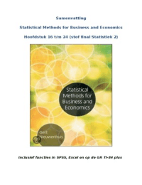 Statistical Methods for Business and Economics - Statistiek 2 - H 16-24