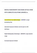 DIGITAL RADIOGRAPHY 2024 EXAM &vert;ACTUAL EXAM  WITH COMPLETE SOLUTIONS &vert;GRADED A&plus;