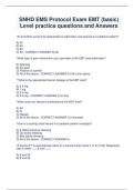 SNHD EMS Protocol Exam EMT &lpar;basic&rpar;  Level practice questions and Answers