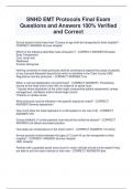 SNHD EMT Protocols Final Exam Questions and Answers 100&percnt; Verified  and Correct