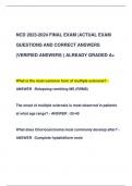 NCD 2023-2024 FINAL EXAM &vert;ACTUAL EXAM  QUESTIONS AND CORRECT ANSWERS  &lpar;VERIFIED ANSWERS &rpar; ALREADY GRADED A&plus;