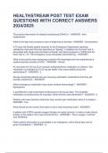 HEALTHSTREAM POST TEST EXAM QUESTIONS WITH CORRECT ANSWERS 2024&sol;2025&period;