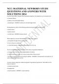 NCC-MATERNAL NEWBORN STUDY QUESTIONS AND ANSWERS WITH SOLUTIONS 2024