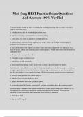 Med-Surg HESI Practice Exam Questions And Answers 100&percnt; Verified