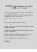 MGMT 310 Exam 1 Questions And Answers &lpar;Verified And Updated&rpar;