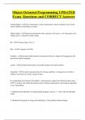 Object-Oriented Programming UPDATED  Exam Questions and CORRECT Answers