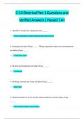 C-10 Electrical Part 1 Questions and  Verified Answers &vert; Passed &vert; A&plus;