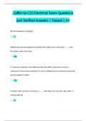Calfornia C10 Electrical Exam Questions  and Verified Answers &vert; Passed &vert; A&plus;