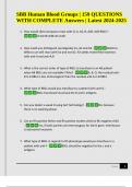 SBB Human Blood Groups &vert; 159 QUESTIONS WITH COMPLETE Answers &vert; Latest 2024-2025&period;