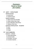 Summary Good to Great by Jim Collins