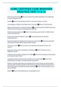 CCMC CERTIFIED CASE MANAGER PRACTICE TEST 11 & 12