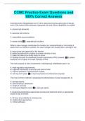 CCMC Practice Exam Questions and 100&percnt; Correct Answers