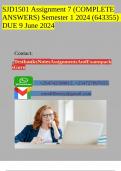 SJD1501 Assignment 7 &lpar;COMPLETE ANSWERS&rpar; Semester 1 2024 &lpar;643355&rpar; - DUE 9 June 2024