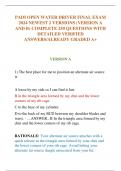 PADI OPEN WATER DRIVER FINAL EXAM  2024 NEWEST 2 VERSIONS &lpar;VERSION A  AND B&rpar; COMPLETE 250 QUESTIONS WITH  DETAILED VERIFIED  ANSWERS&sol;ALREADY GRADED A&plus;