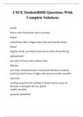 CSCE StudentRDH Questions With Complete Solutions