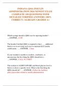 INDIANA QMA INSULIN  ADMINISTRATION 2024 NEWEST EXAM  COMPLETE 150 QUESTIONS WITH  DETAILED VERIFIED ANSWERS &lpar;100&percnt;  CORRECT&rpar; &sol;ALREADY GRADED A&plus;