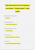 DMV Motorcycle Permit Test Questions  and Answers &vert; Already passed &vert; Latest  Update 
