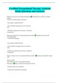 Certified Occupational Therapy Assistant Study Questions and Answers