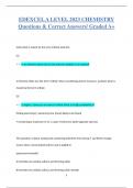 EDEXCEL A LEVEL 2023 CHEMISTRY Questions & Correct Answers&sol; Graded A&plus;