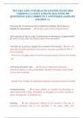 NEVADA LIFE AND HEALTH LICENSE EXAM 2024 VERSION 2 LATEST UPDATE 2024 WITH 200 QUESTIONS AND CORRECTLY ANSWERED ALREADY GRADED A&plus;