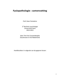 Fysiopathologie : volledige samenvatting 