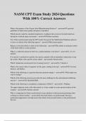 NASM CPT Exam Study 2024 Questions With 100&percnt; Correct Answers