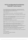 NCTJ Court Reporting Exam Questions With 100&percnt; Correct Answers