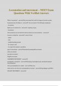 Locomotion and movement &ndash; NEET Exam Questions With Verified Answers