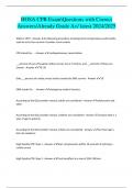 HOSA CPR ExamQuestions with Correct Answers&sol;Already Grade A&plus;&sol; latest 2024&sol;2025