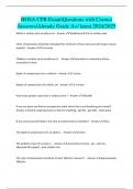 HOSA CPR ExamQuestions with Correct Answers&sol;Already Grade A&plus;&sol; latest 2024&sol;2025