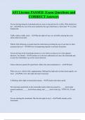 AFI License PASSED Exam Questions and  CORRECT Answers
