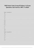 NIH Stroke Scale Group B Patient 1-6 Exam Questions And Answers 100&percnt; Verified