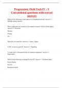 Progression&colon; Field Tech IV - V Conventional questions with correct answers