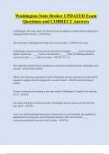 Washington State Broker Bundled Exam Questions Package with Correct Answers