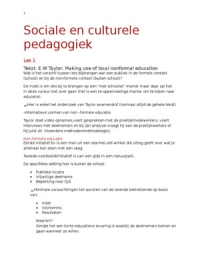 Sociale en culturele pedagogiek