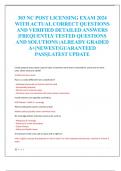 303 NC POST LICENSING EXAM 2024  WITH ACTUAL CORRECT QUESTIONS  AND VERIFIED DETAILED ANSWERS  &vert;FREQUENTLY TESTED QUESTIONS  AND SOLUTIONS &vert;ALREADY GRADED  A&plus;&vert;NEWEST&vert;GUARANTEED  PASS&vert;LATEST UPDATE