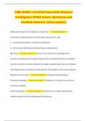 CSBI HFMA&colon; Certified Specialist Business Intelligence HFMA Exam&vert; Questions and Verified Answers &lpar;2024 Update&rpar;