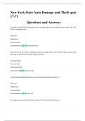 New York State Auto Damage and Theft quiz 