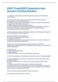 CRAT Prep&lpar;CRAT&rpar; Questions And  Answers Verified Solution