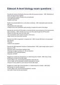 Edexcel A-level biology exam 2024&sol;2025 questions & Answers Guaranteed Pass Solution&period;
