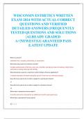 WISCONSIN ESTHETICS WRITTEN EXAM 2024 WITH ACTUAL CORRECT  QUESTIONS AND VERIFIED  DETAILED ANSWERS &vert;FREQUENTLY  TESTED QUESTIONS AND SOLUTIONS  &vert;ALREADY GRADED  A&plus;&vert;NEWEST&vert;GUARANTEED PASS  &vert;LATEST UPDATE
