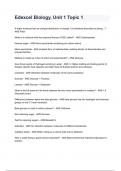 Edexcel Biology&comma; Unit 1 Topic 1 Exam 2024&sol;2025 Questions & Answers Guaranteed Pass Solutions&period;