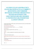 S12 FDNY EXAM AND PRACTICE  EXAM 2024 WITH ACTUAL CORRECT  QUESTIONS AND VERIFIED  DETAILED ANSWERS &vert;FREQUENTLY  TESTED QUESTIONS AND  SOLUTIONS&vert;ALREADY GRADED  A&plus;&vert;NEWEST&vert;GUARANTEED PASS  &vert;LATEST UPDATE