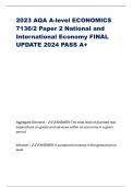 2023 AQA A-level ECONOMICS 7136&sol;2 Paper 2 National and International Economy FINAL UPDATE 2024 PASS A&plus;