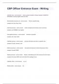 CBP Officer Entrance Exam - Writing Questions With Complete Answers 100&percnt; Guaranteed Answers&period;