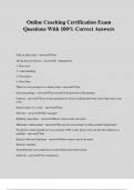 Online Coaching Certification Exam Questions With 100&percnt; Correct Answers