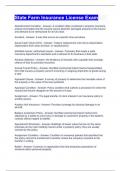 State Farm Insurance License Exam Questiona and Answers