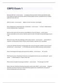 CBPO Exam 1 Actual Questions And Well Elaborated Answers&period;
